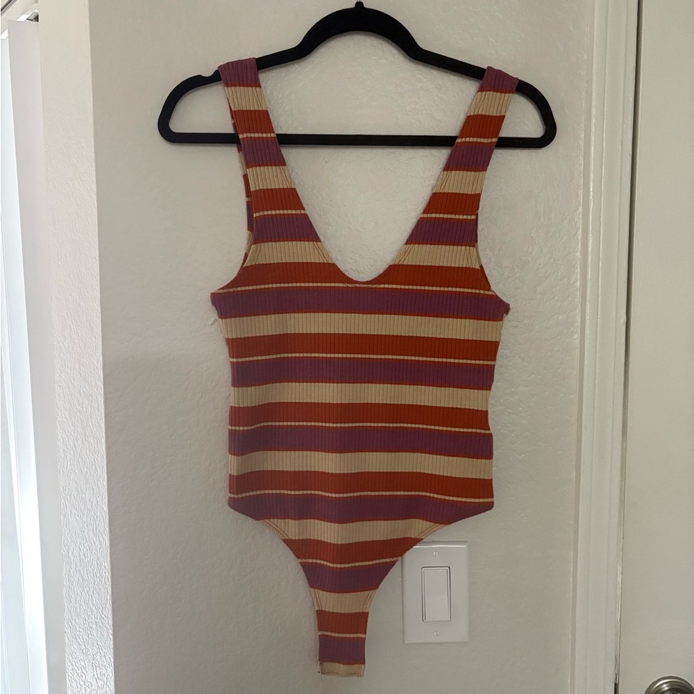 Free People Striped bodysuit